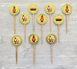 Thanksgiving Cupcake Toppers,Thanksgiving,Cupcake Toppers,Thanksgiving Party,Party Favor,Handmade,Gift,Turkey,Pilgrim,Double Sided,Set of 10