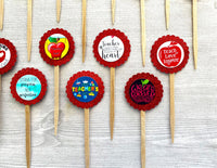 Teacher Cupcake Toppers,Teacher,Cupcake Toppers,Teacher Appreciation,Teacher Themed,Best Teacher,Set of 12,Graduation Party,Double Sided