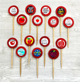 Teacher Cupcake Toppers,Teacher,Cupcake Toppers,Teacher Appreciation,Teacher Themed,Best Teacher,Set of 12,Graduation Party,Double Sided