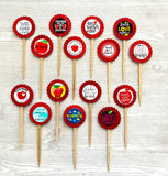 Teacher Cupcake Toppers,Teacher,Cupcake Toppers,Teacher Appreciation,Teacher Themed,Best Teacher,Set of 12,Graduation Party,Double Sided