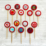 Teacher Cupcake Toppers,Teacher,Cupcake Toppers,Teacher Appreciation,Teacher Themed,Best Teacher,Set of 12,Graduation Party,Double Sided